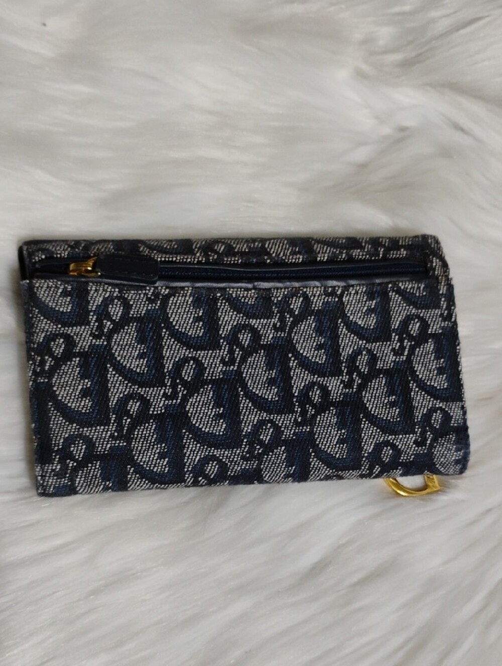 Christian Dior Navy Monogram Canvas Saddle Wallet W/Card - Picture 4 of 16
